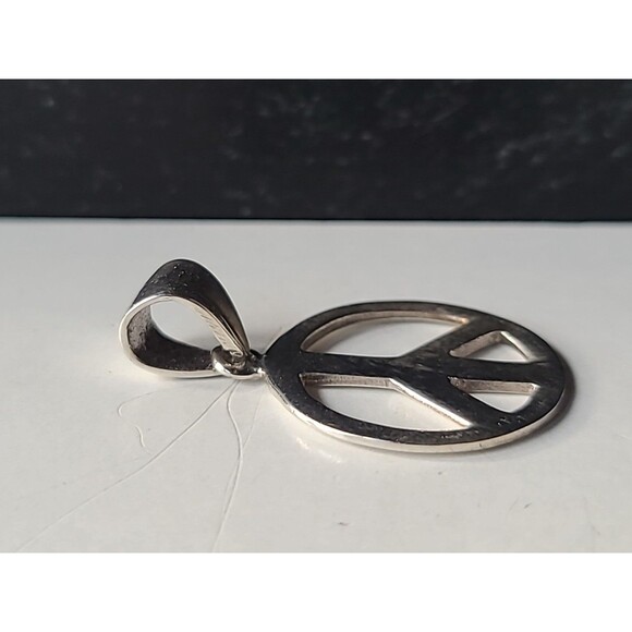 925 Sterling Silver Peace Sign Pendant Vintage - Picture 4 of 10